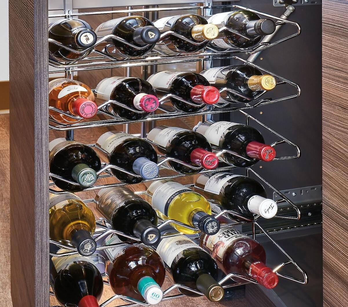 Rev-A-Shelf - 14-1/8" Base Cabinet Pullout Wine Organizer w/ Soft-Close