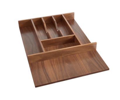 Rev-A-Shelf - 15-1/8" Walnut Cut-To-Size Insert Wood Cutlery Organizer for Drawers