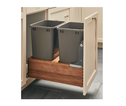 Rev-A-Shelf - 15" - Double 35qt Bottom Mount Wood Waste Containers