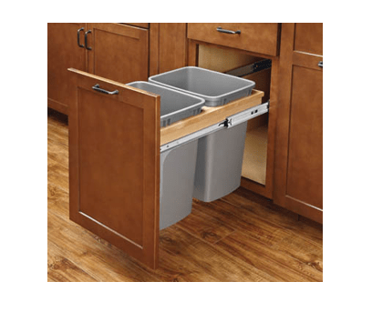 Rev-A-Shelf - 15" - Double 35qt Soft-Close Top Mount Wood Waste Containers