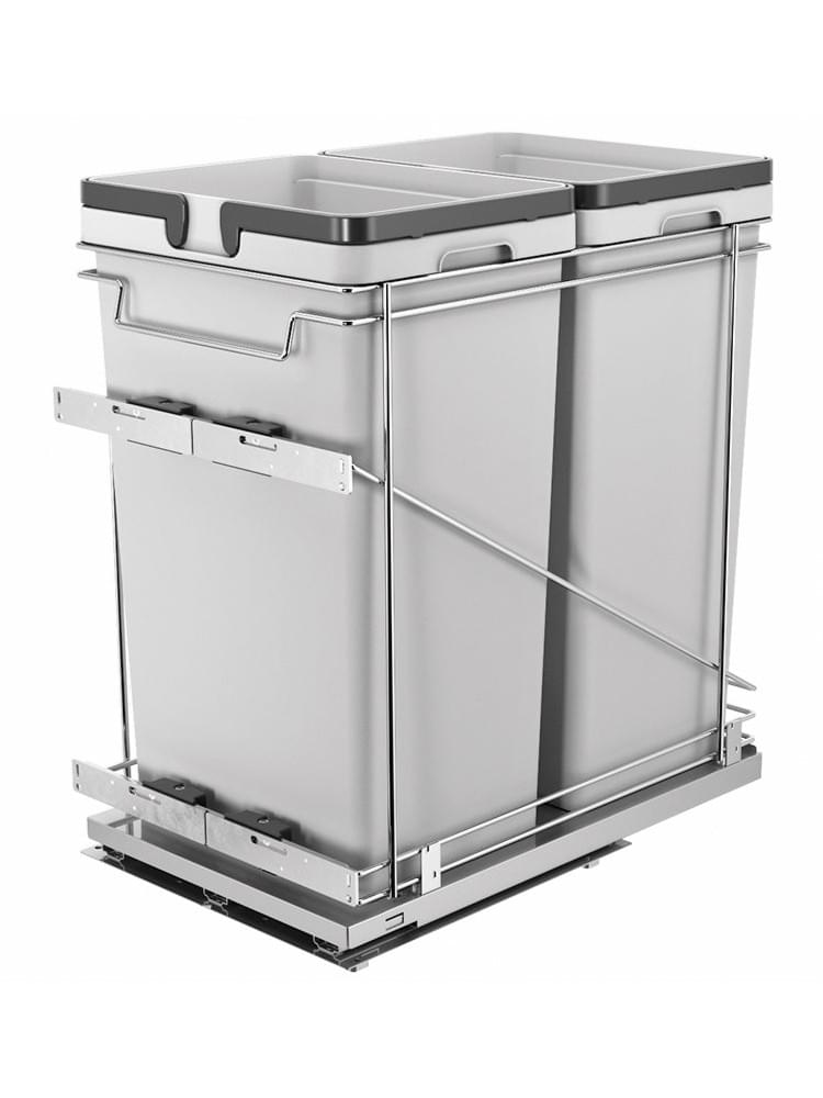 Salice - 15" Double 50qt Soft Close Waste Recycle Pullout
