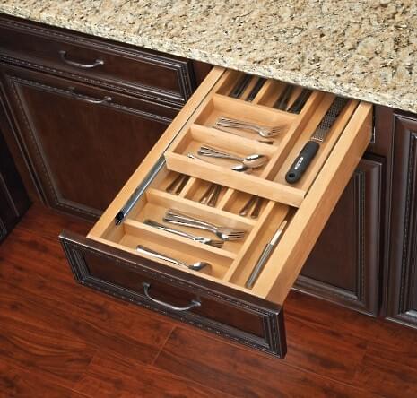 Rev-A-Shelf - 16-1/2" Opening - Complete System Two-Tier Cutlery Organizer