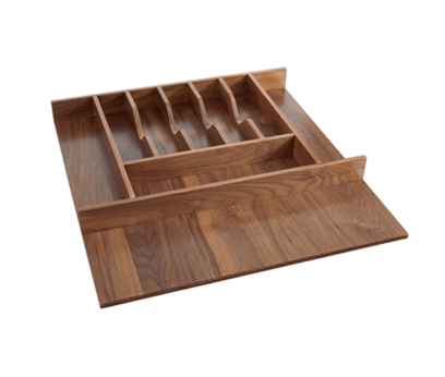 Rev-A-Shelf - 21-1/8" Walnut Cut-To-Size Insert Wood Cutlery Organizer for Drawers