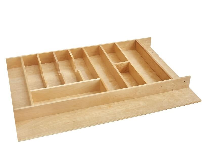 Rev-A-Shelf - 33-1/8" Maple Cut-To-Size Insert Wood Utility Organizer for Drawers