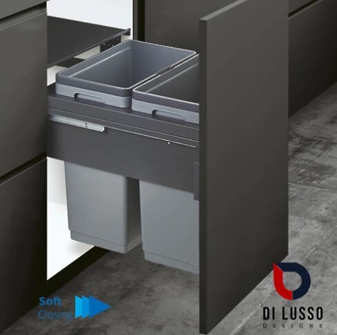 Di Lusso Garbage Bins System - Width 16-1/2 Inches with Build-in Bin Lid