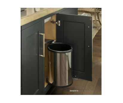 Rev-A-Shelf - Stainless Steel 15L Single Round Pivot-Out Steel Waste Containers