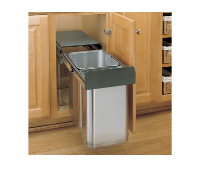 10-1/4" Double Bottom Mount Covered Stainless Steel Waste Containers