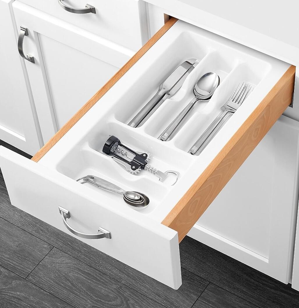 Rev-A-Shelf - 11-1/2" White Cut-To-Size Insert Cutlery Organizer for Drawers