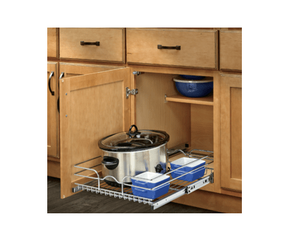 11-3/8" x 18" Base Cabinet Pullout Single Wire Basket