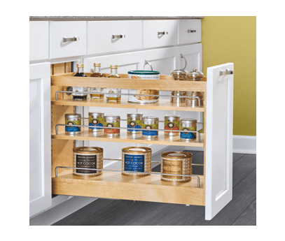 Rev-A-Shelf - 11" Maple Base Cabinet Pullout Organizer REDUCED Height with Blumotion Soft-Close