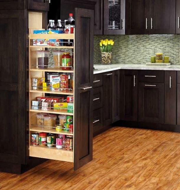 Rev-A-Shelf - 11" x 51" Maple Pullout Wood Tall/Pantry Accessories