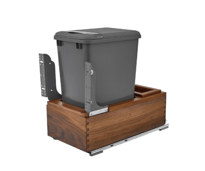 12" - Single 35qt Bottom Mount Wood Waste Containers