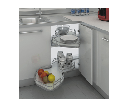 15" Gray Pullout Two-Tier Left Handed