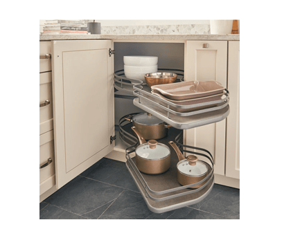 18" Orion Gray Pullout Two-Tier Right Handed