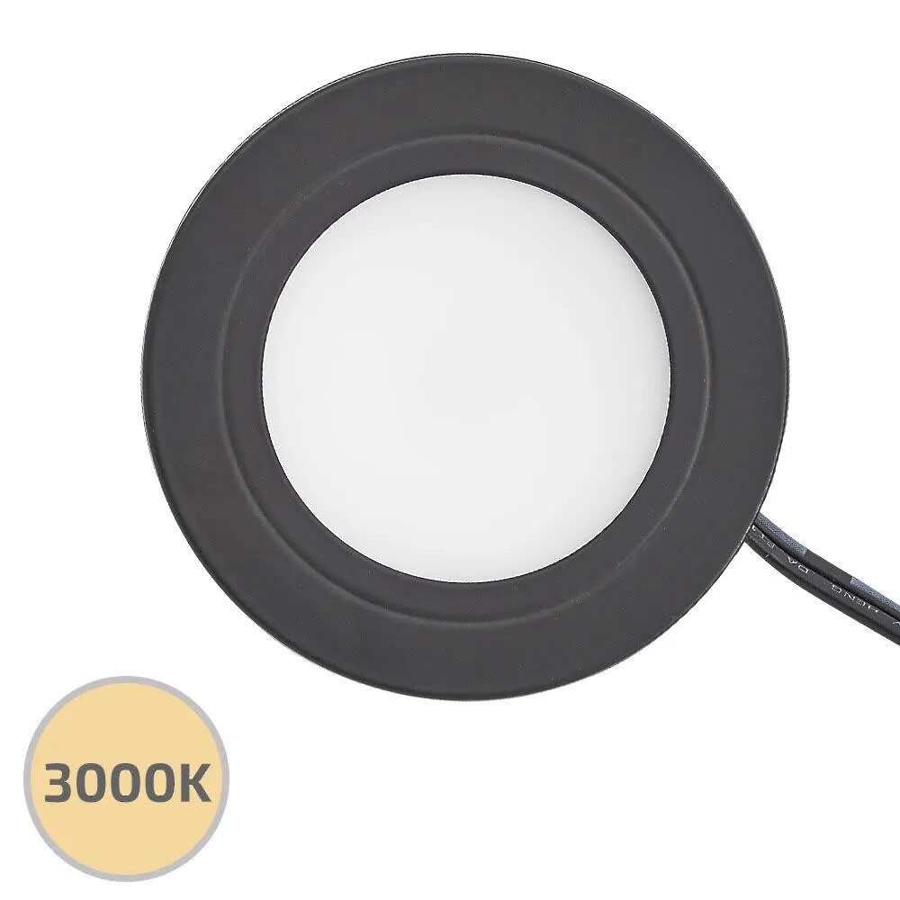 2-1/4" Black EquiLine Puck Light 3W - 12V - 5000K Cool White