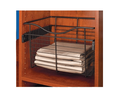 24"W x 14"D x 7"H - Oil Rubbed Bronze Wire Basket Pullout for Closet