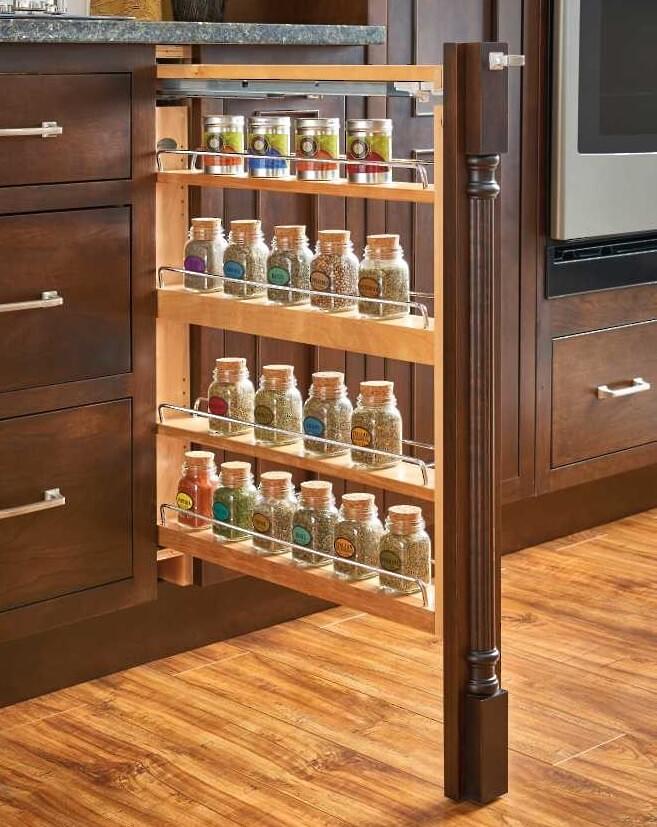 3" Filler Pullout Organizer with Wood Adjustable Shelves