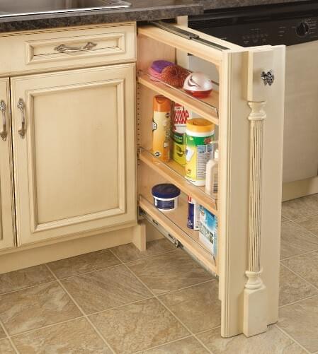 6" Filler Pullout Organizer with Wood Adjustable Shelves