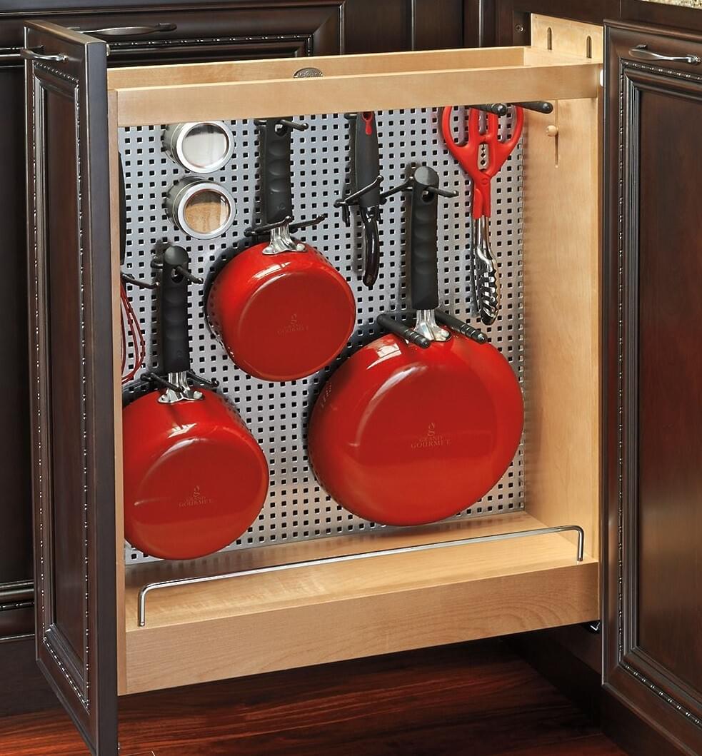 8" Base Cabinet Pullout Organizer with Stainless Panel