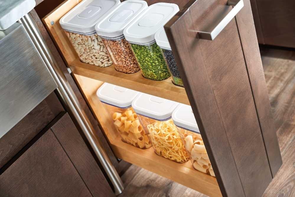8" Base Cabinet Pullout OXO Storage Organizer with Blumotion Soft Close