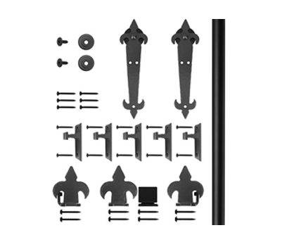 96" (8') Black Round Rail Face Mount Barcelona Series Kit
