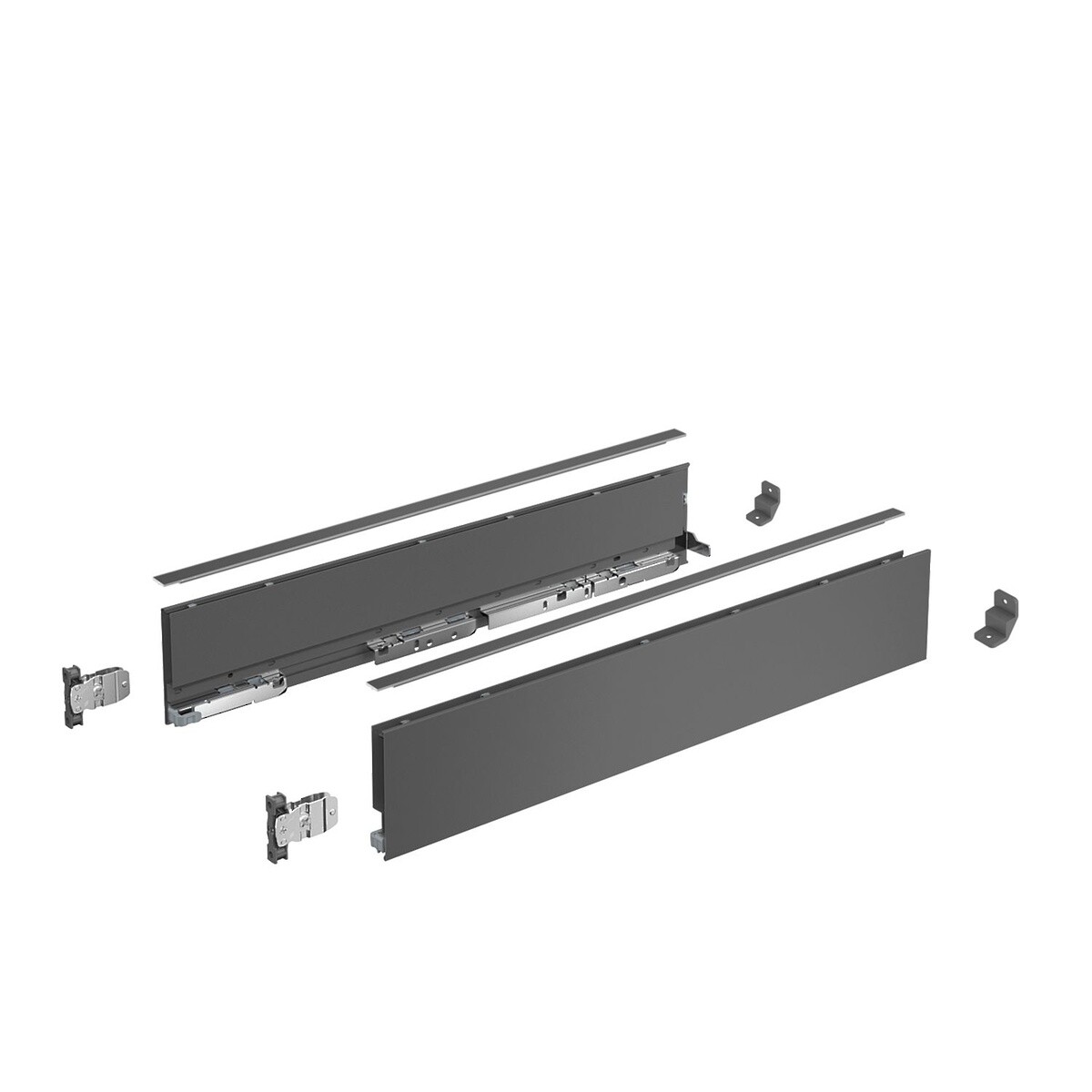 AvanTech YOU Drawer side profile set, height 101 mm x NL 270 mm, Anthracite, Left and Right