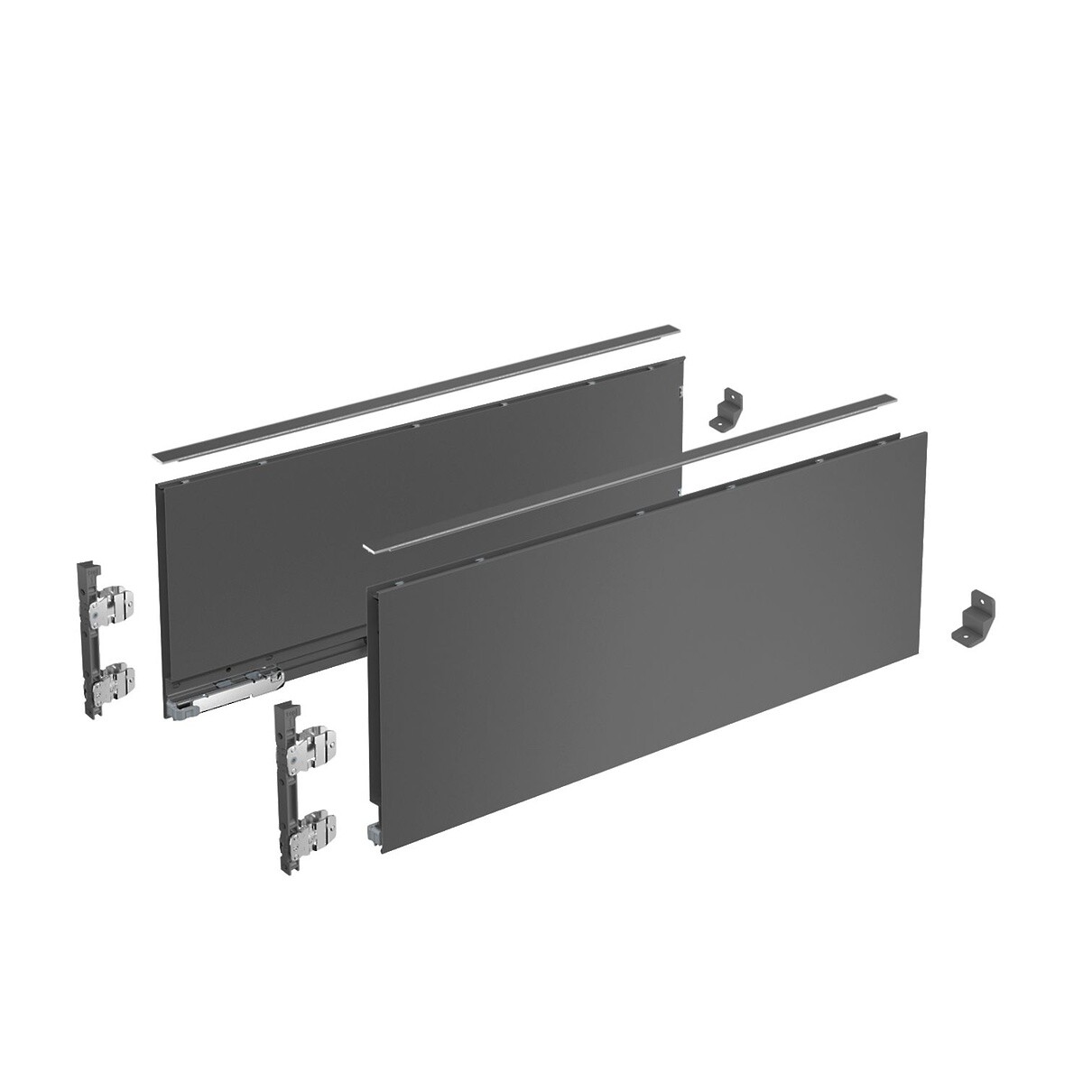 AvanTech YOU Drawer side profile set, height 187 mm x NL 270 mm, Anthracite, Left and Right