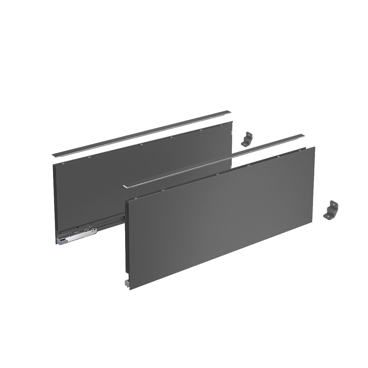 AvanTech YOU Drawer side profile set, height 187 mm x NL 300 mm, Anthracite, Left and Right