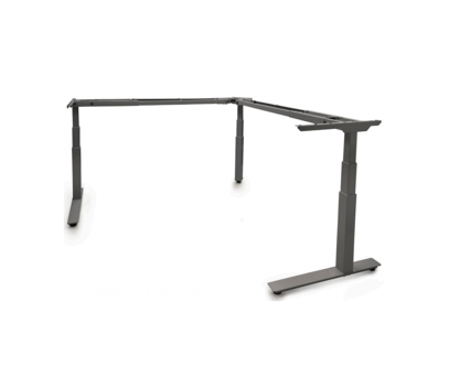 Black - 24" Foot Size - "L" Shaped 3 Leg / 3 Stage Table