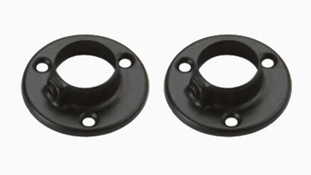 End Support Flange For 1" Round Closet Rod (Black) (Sold by Piece)