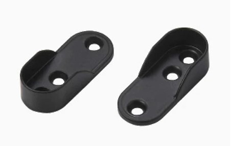 End Support Open Flange For Oval Closet Rod Black (Sold by Piece)