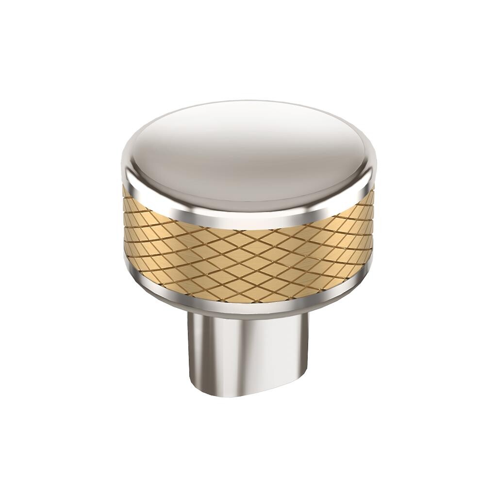 Esquire Knob 1-1/4" Polished Nickel/Champagne Bronze