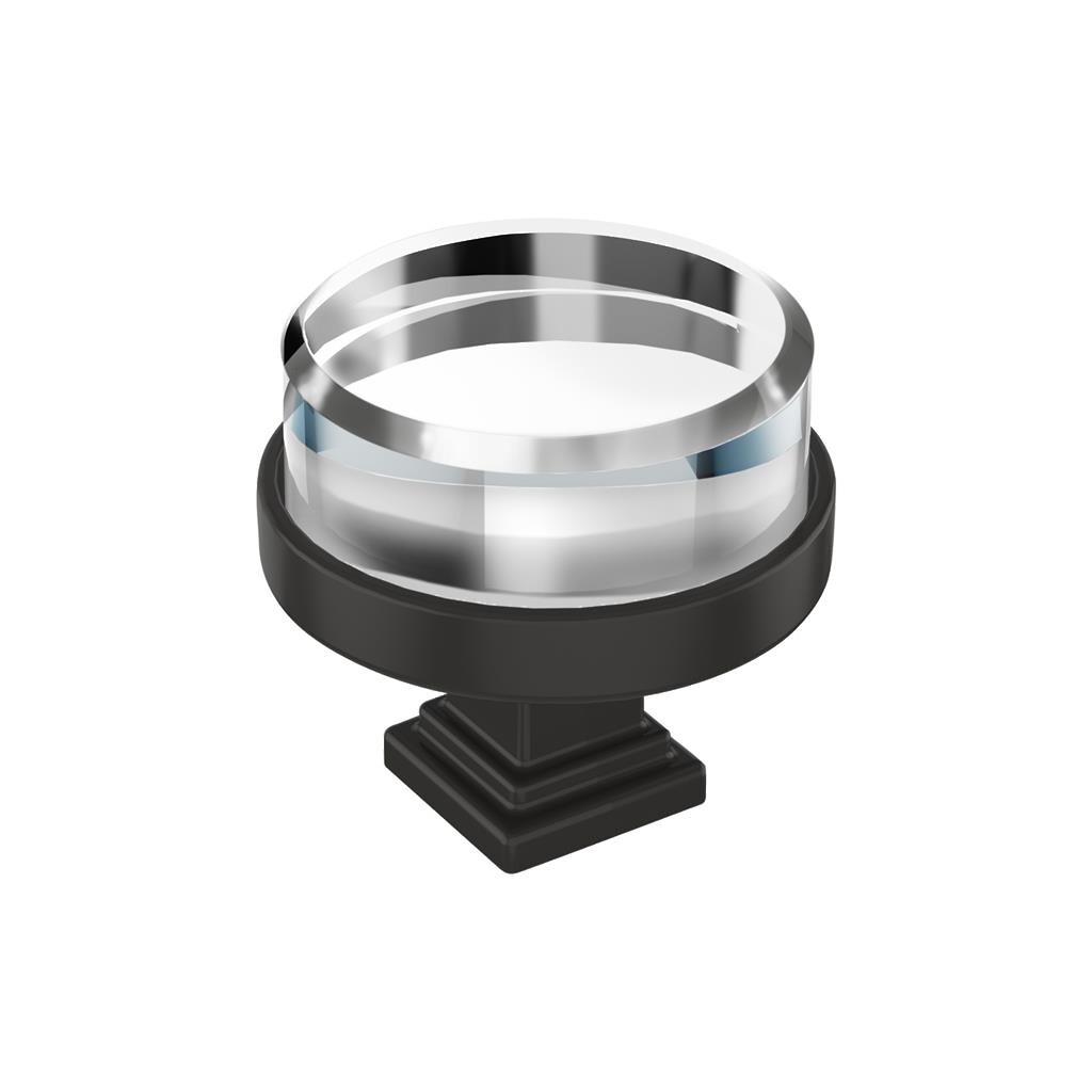 Glacio Knob 1-1/2" Clear/Black Bronze