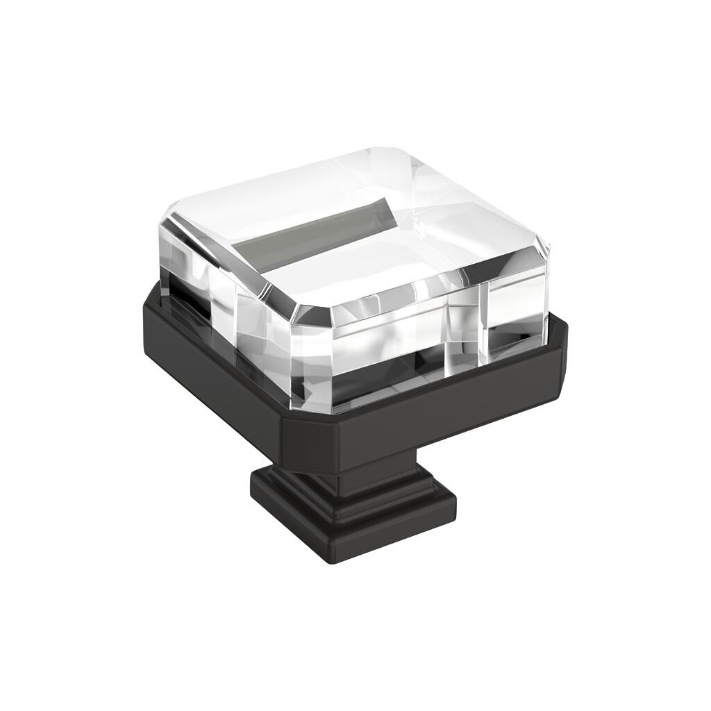 Glacio Knob 1-3/8 inch Clear/Black Bronze