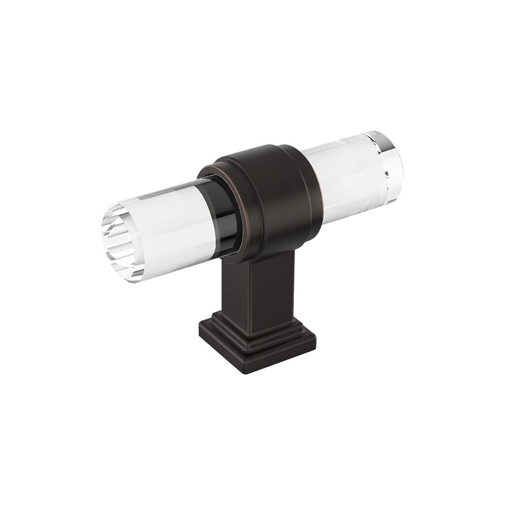 Glacio Knob 2-1/8 inch Clear/Oil-Rubbed Bronze