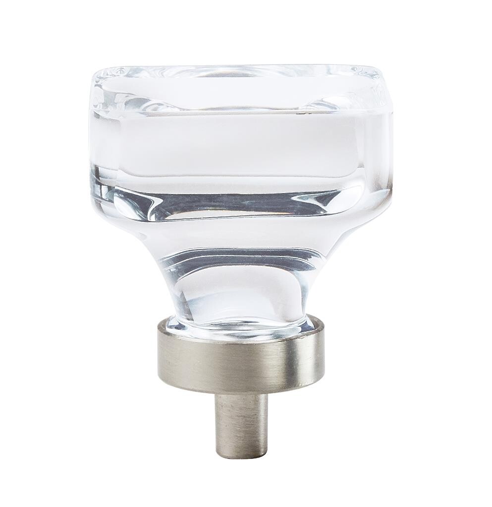 Glacio Knob 35mm Diameter Clear Crystal/Satin Nickel