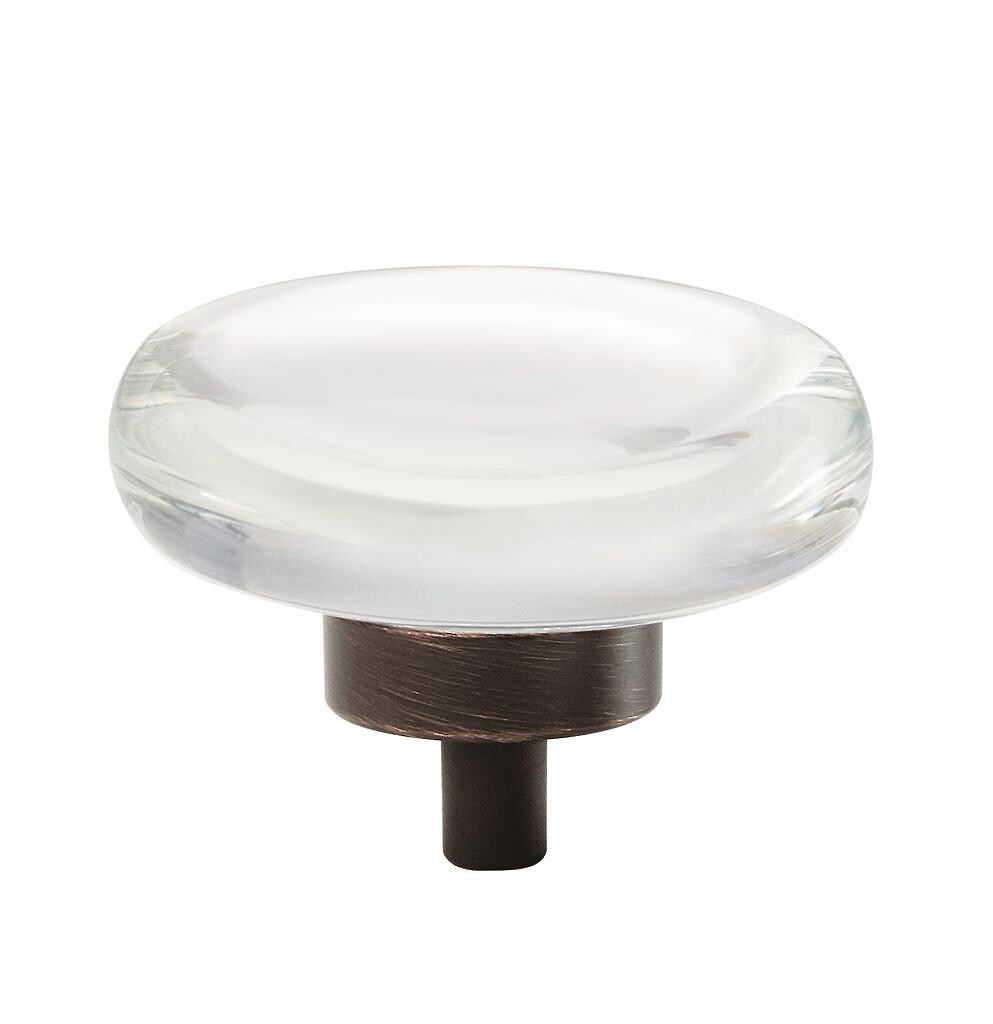 Glacio Knob 44mm Diameter Clear Crystal/Oil-Rubbed Bronze