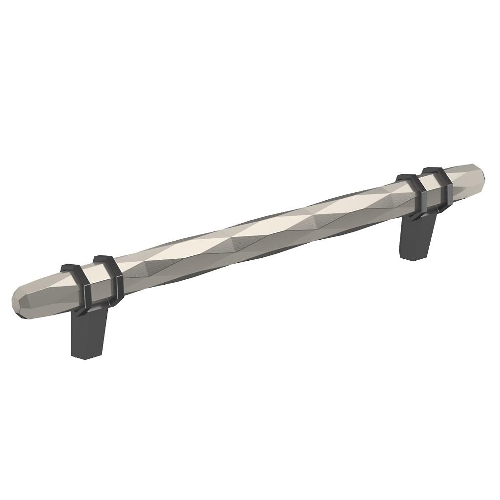 London Pull 160mm Satin Nickel/Black Chrome