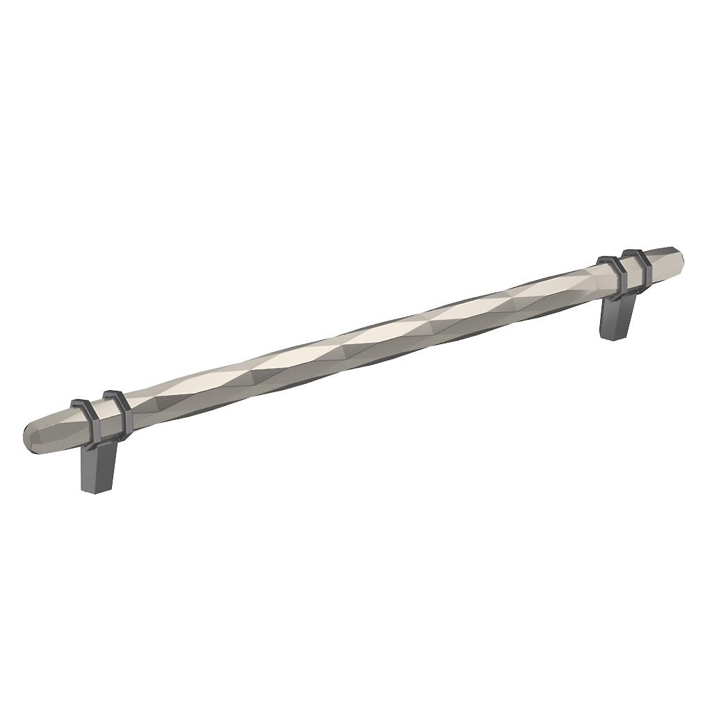 London Pull 256mm Satin Nickel / Black Chrome