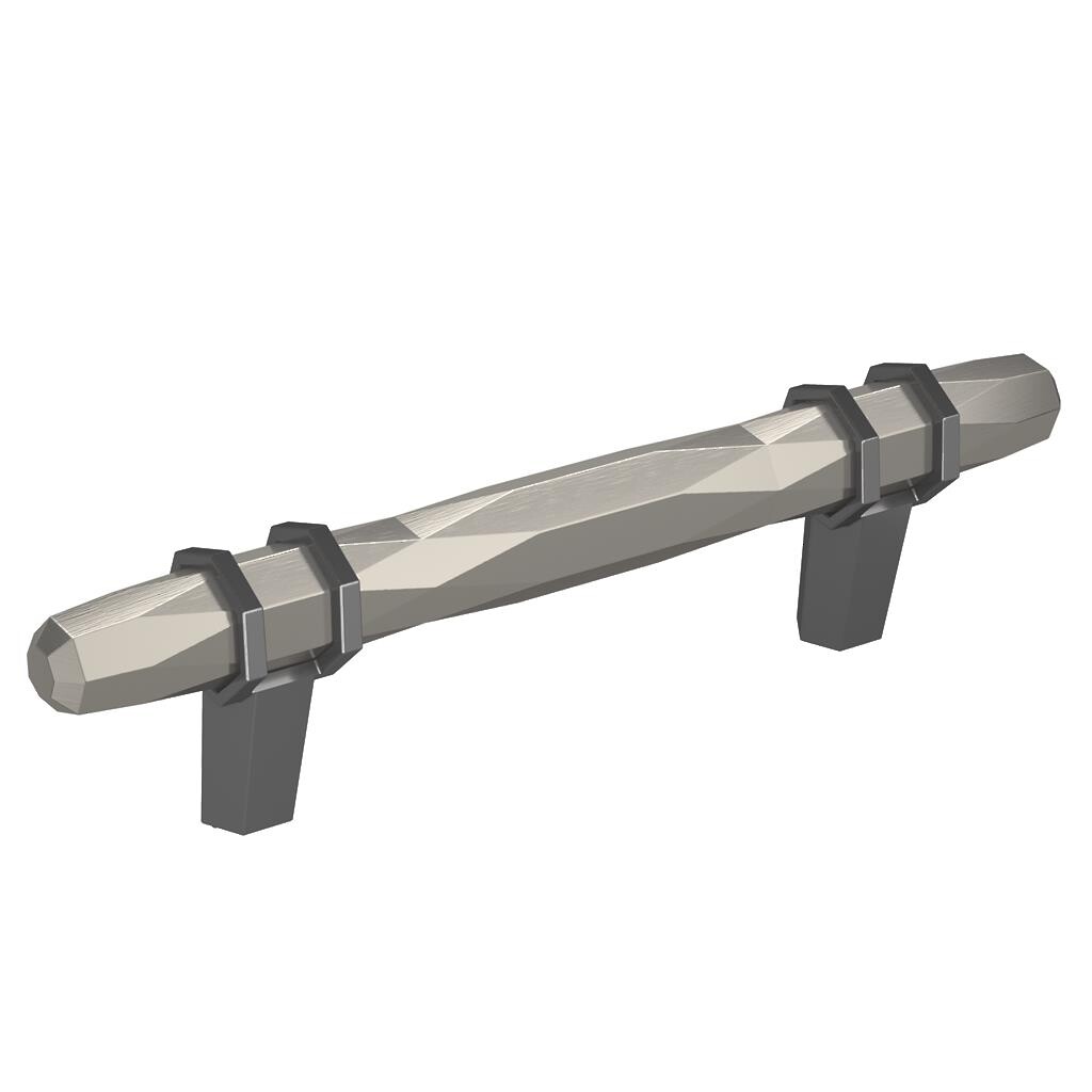 London Pull 96mm  Satin Nickel/Black Chrome