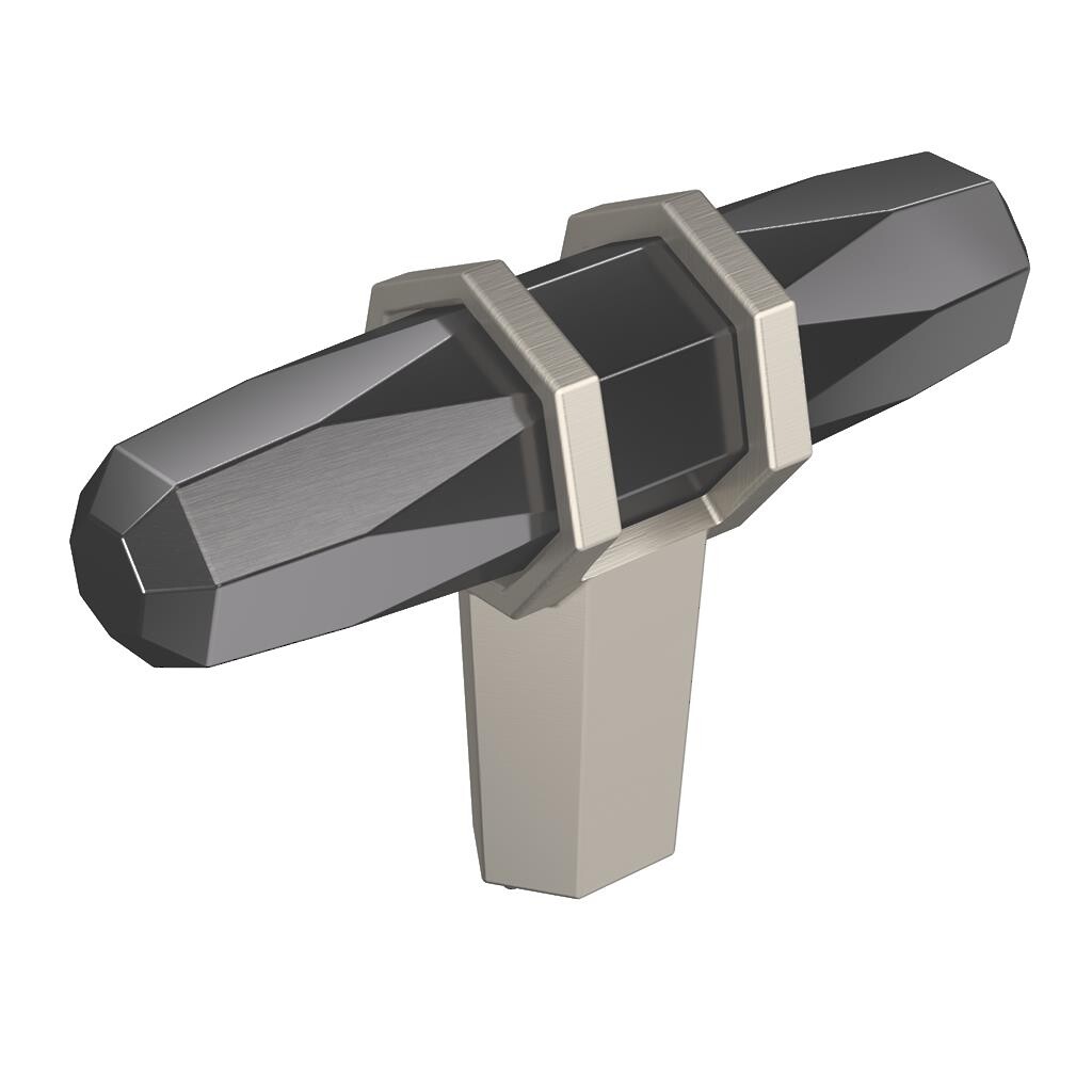 London T-Knob Black Chrome / Satin Nickel