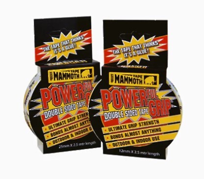 Mammoth Powerful Grip Double Sided Tape 12mm x 2.5m