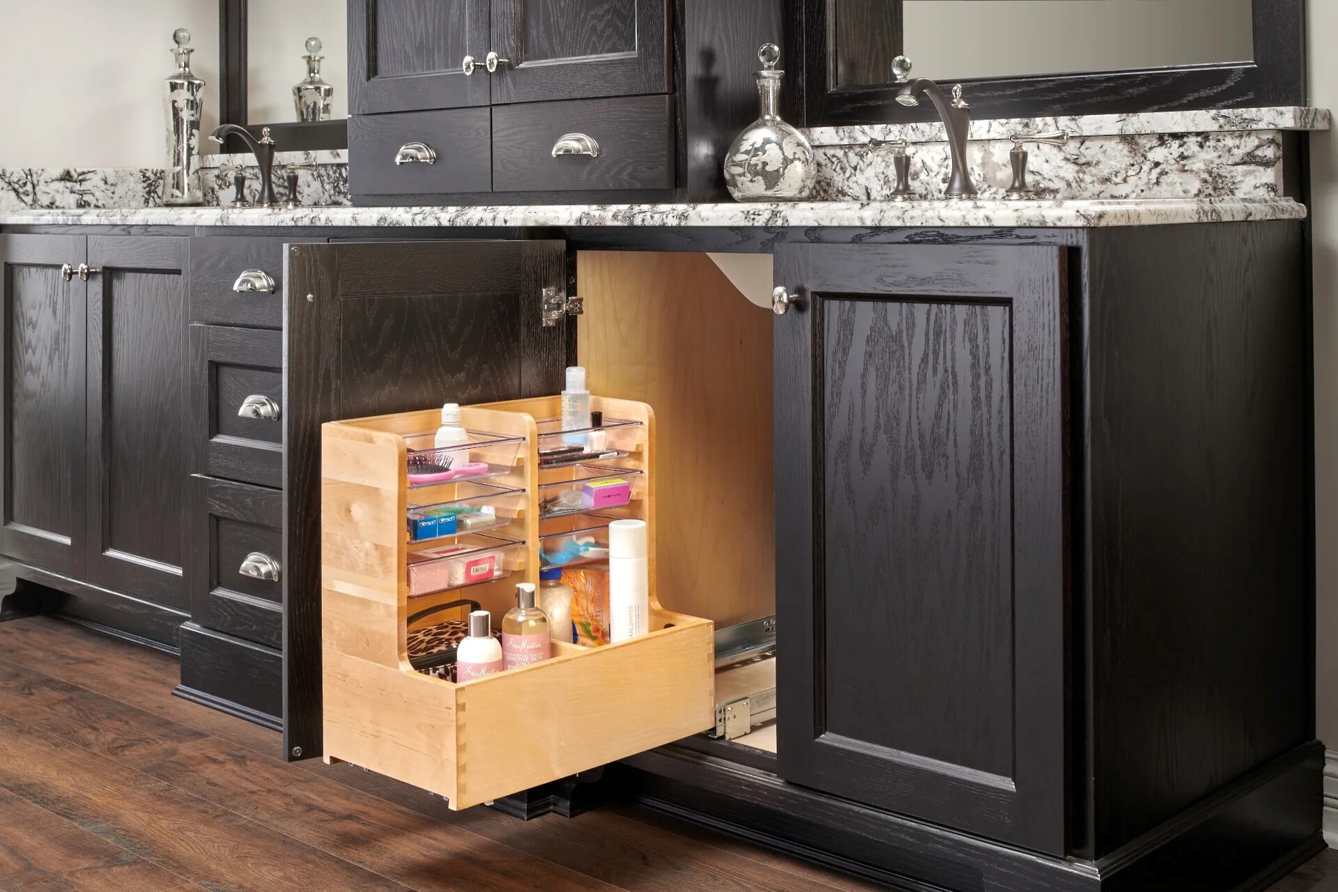 Rev-A-Shelf - 11-11/16" Maple Pullout L-Shape Reversible Organizer