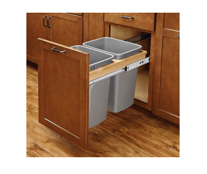 Rev-A-Shelf - 12" - Double 27qt Soft-Close Top Mount Wood Waste Containers