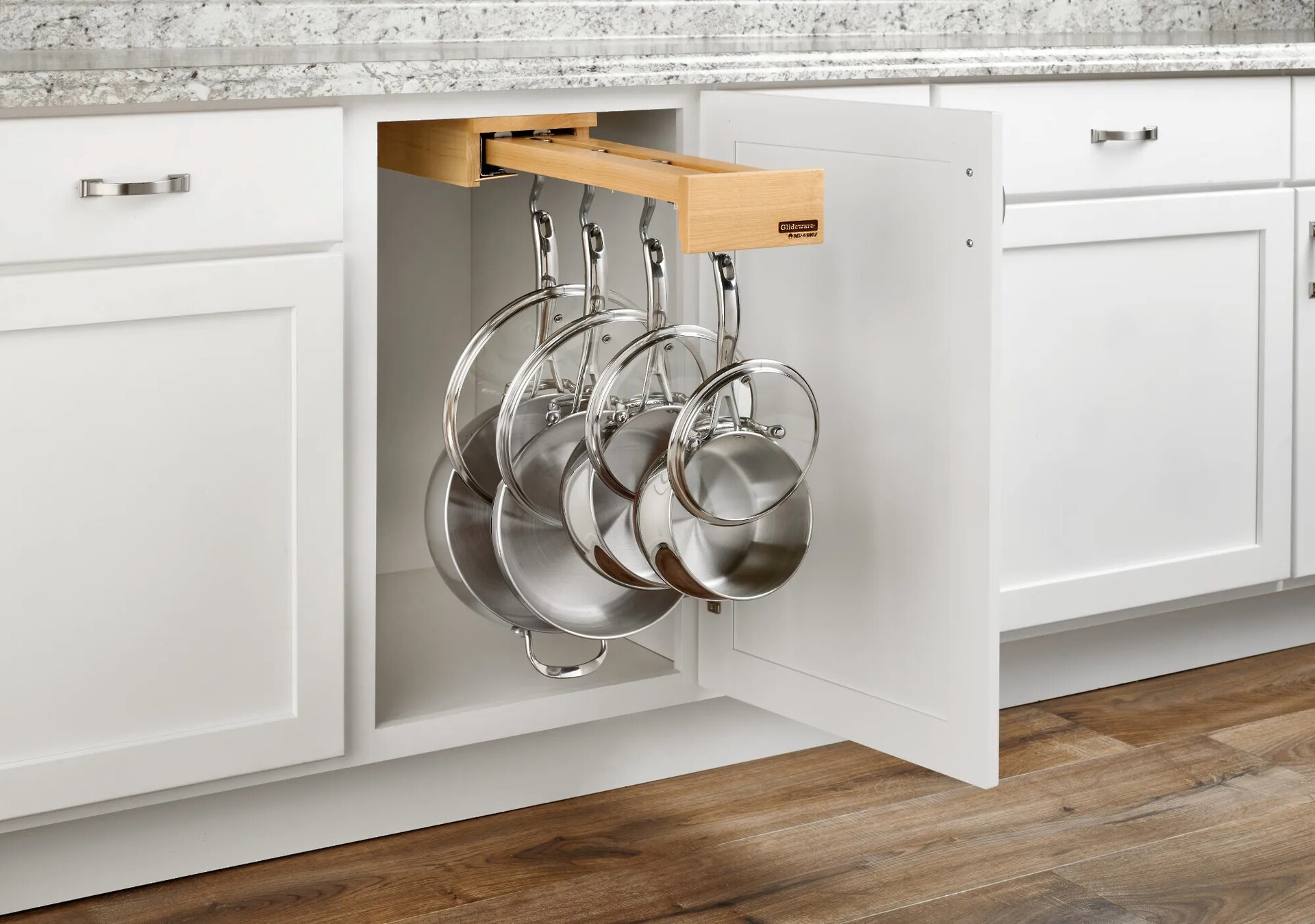 Rev-A-Shelf - 14-3/4" Depth Maple Base Cabinet Pullout Glideware w/Blumotion Soft-Close