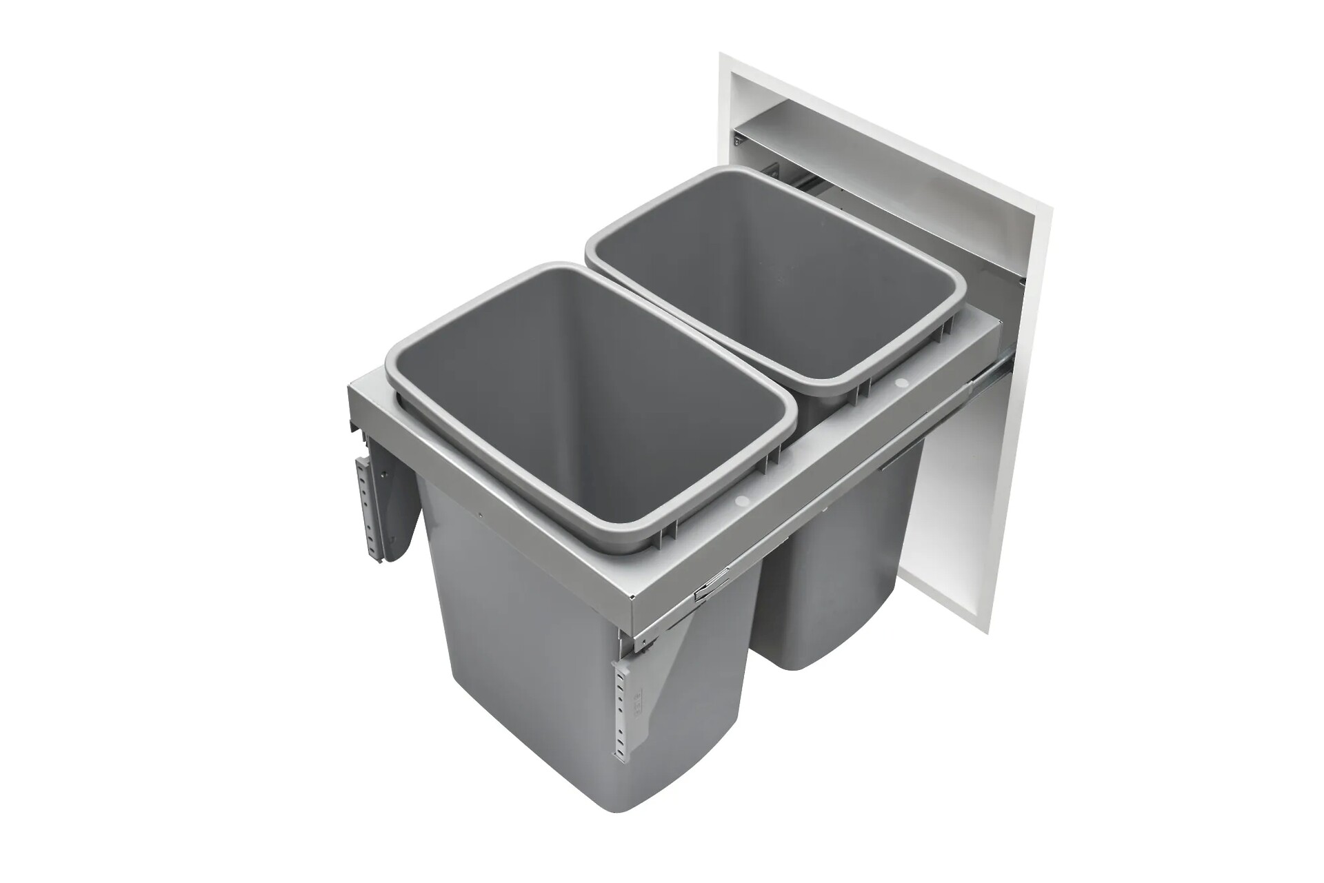 Rev-A-Shelf - 16-1/4" Double 35qt Top Mount Steel Waste Containers