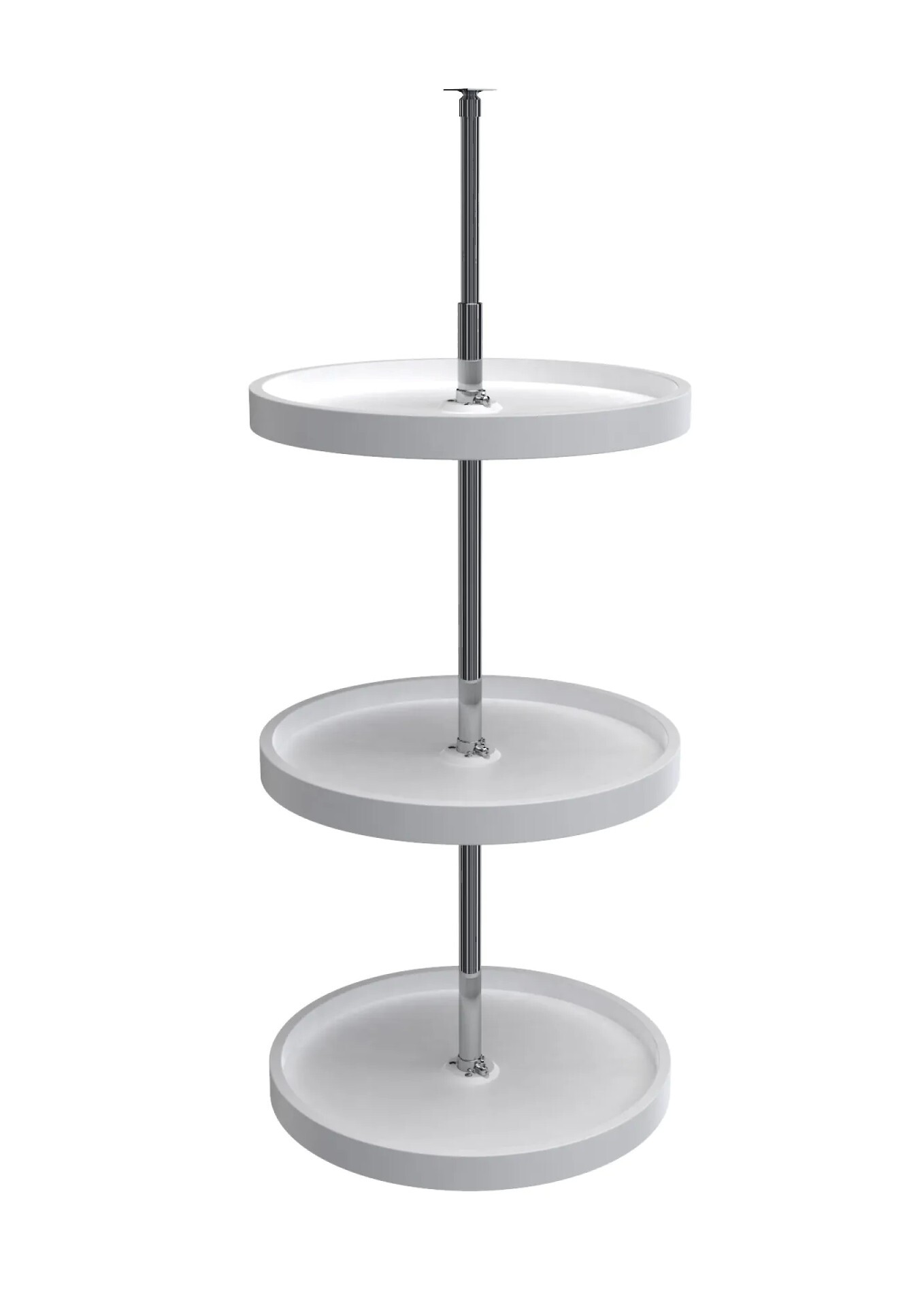 Rev-A-Shelf - 18" White Full Circle Polymer 3 Shelf Dependently Rotating