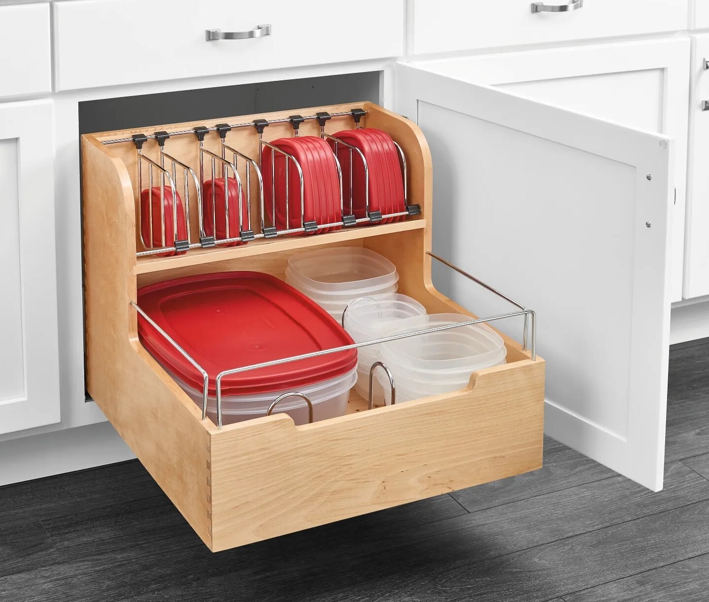 Rev-A-Shelf - 24" Base Cabinet Pullout Food Storage Container Organizer