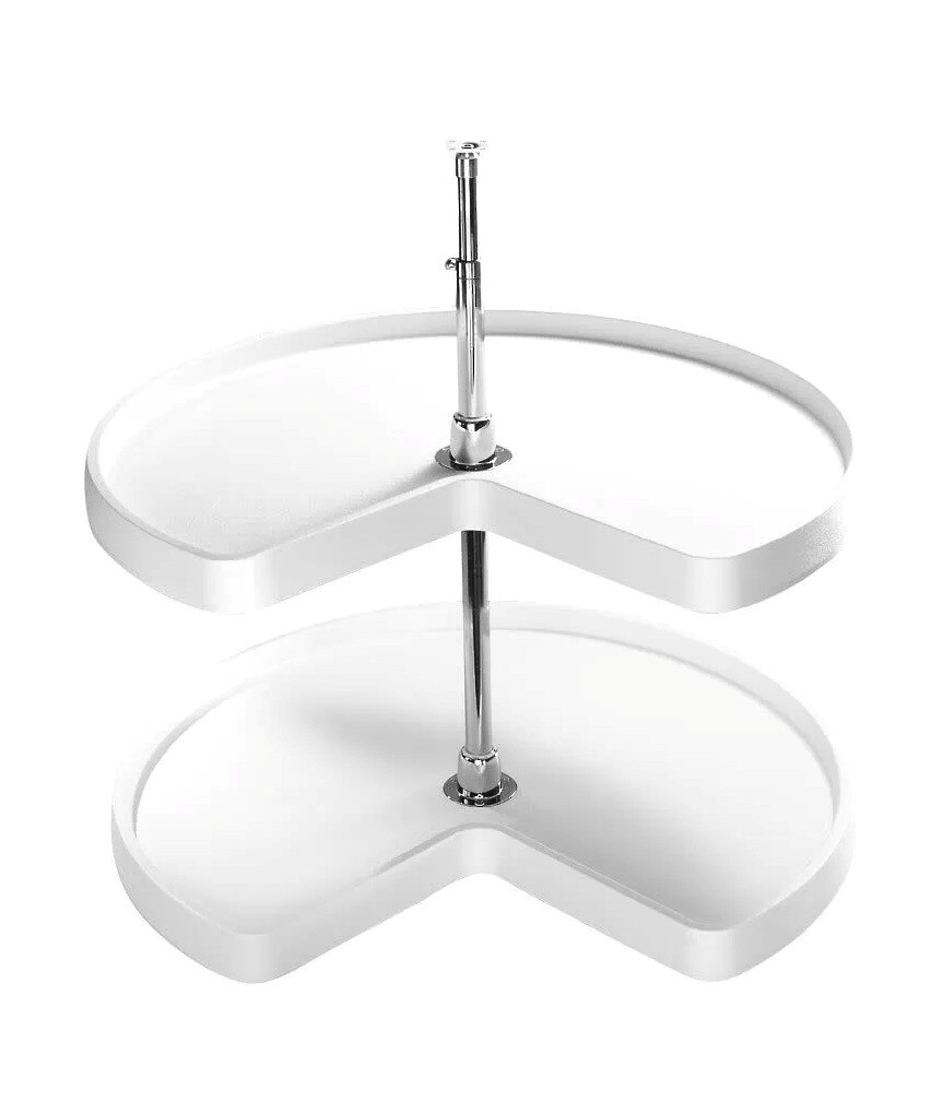 Rev-A-Shelf - 28" Kidney Shape Polymer 2 Shelf Independently Rotating