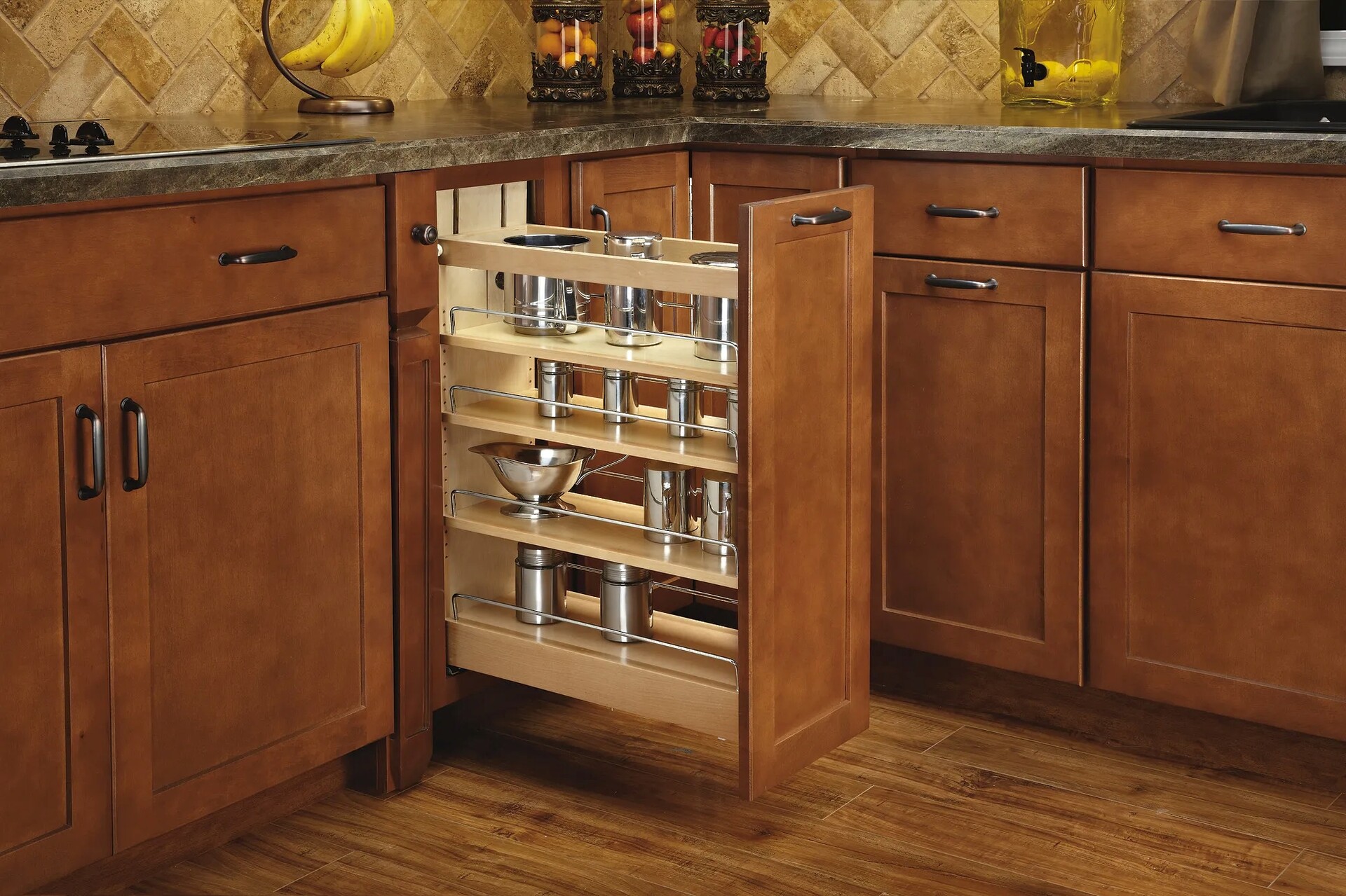 Rev-A-Shelf - 5" Maple Base Cabinet Pullout Organizer with Blumotion and Servo Drive
